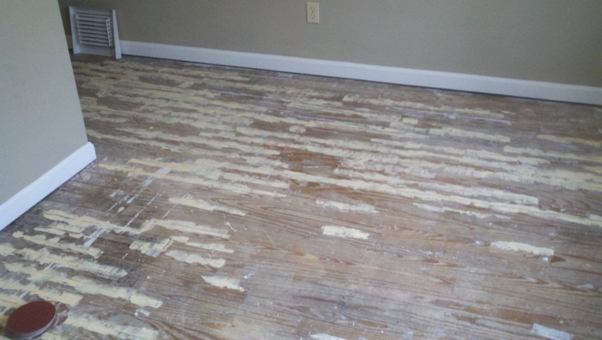 A damaged hardwood floor in South Jersey