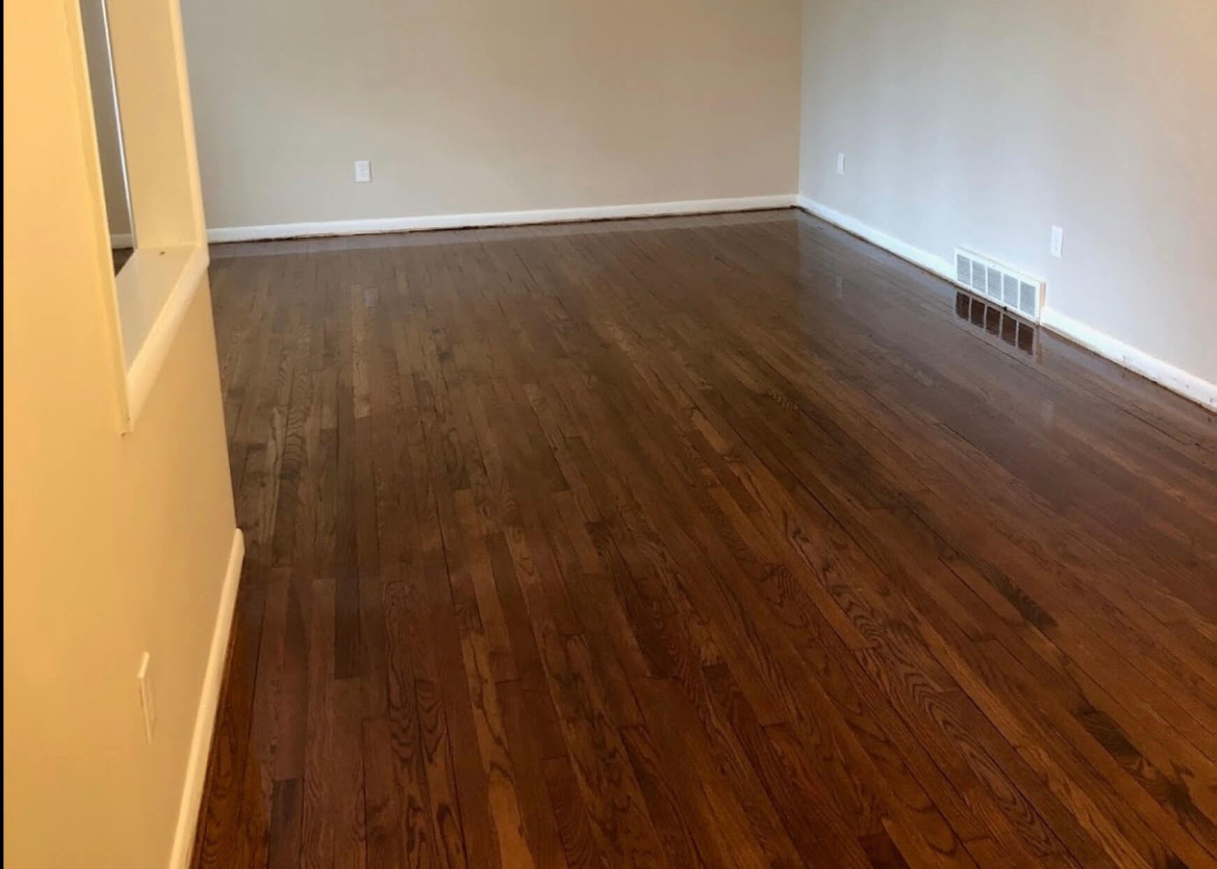 a floor after being refinished