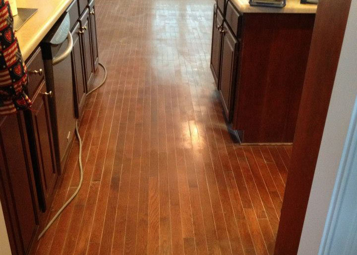 a floor that we worked on that had major chips and scratches