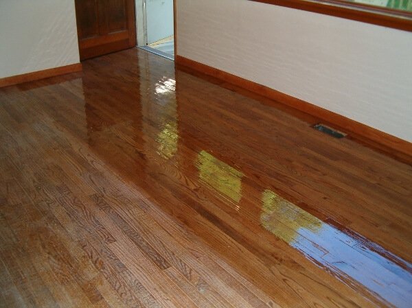 a new jersey hardwood floor in the process of being resurfaced