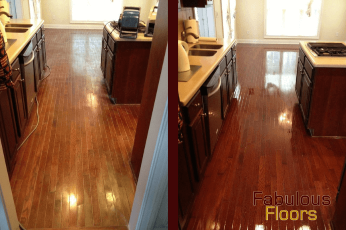 before and after hardwood floor refinishing in Hackensack, NJ