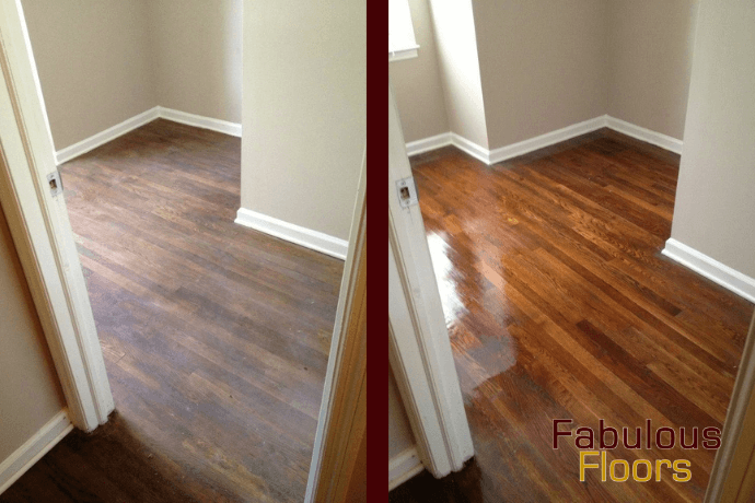 Before and after hardwood floor resurfacing in new jersey