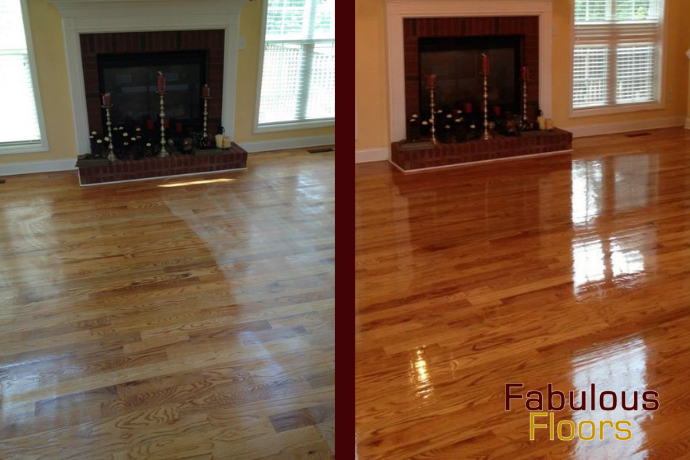 before and after hardwood floor refinishing in Somerville, NJ