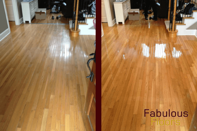 before and after floor resurfacing in a vernon home