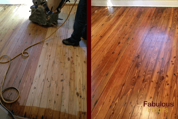 before and after hardwood floor refinishing in freehold, nj