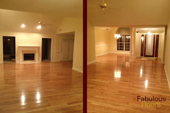 before and after a floor resurfacing job in livingston, nj