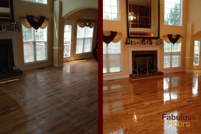 before and after a resurfacing project in a toms river living room