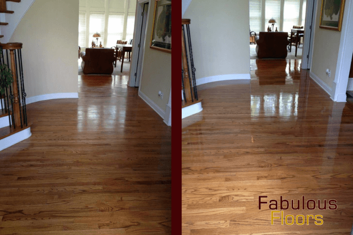 before and after a hardwood resurfacing service in north jersey