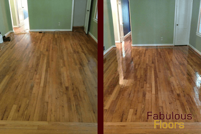 before and after a hardwood resurfacing project in newark, nj