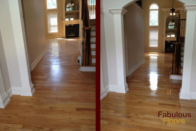 before and after hardwood floor resurfacing in millville, nj