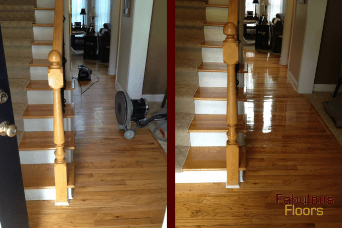 before and after hardwood floor resurfacing in bridgewater, nj